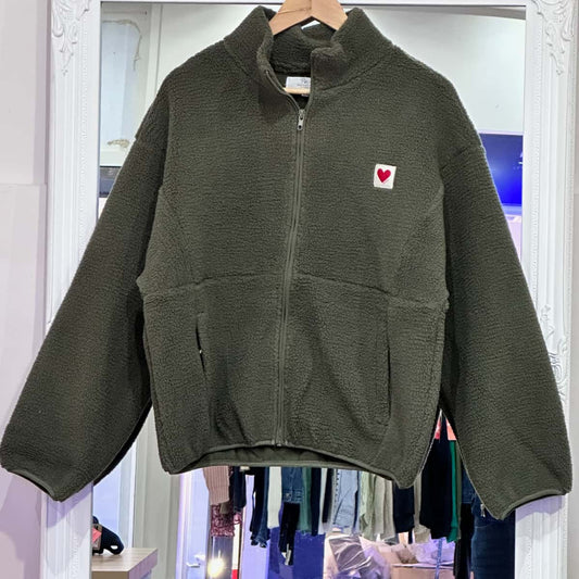 sweat polaire kaki junior