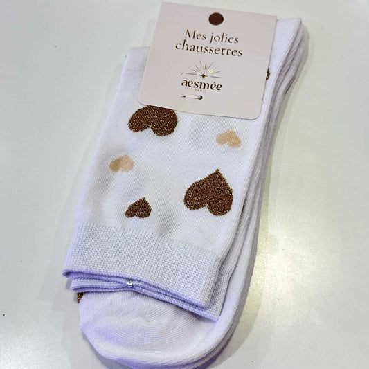 Chaussettes blanches coeur
