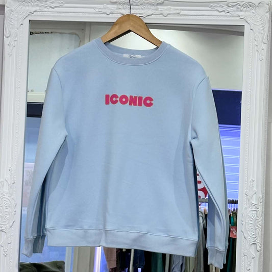 sweat iconic  bleu ciel junior