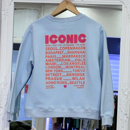 sweat iconic  bleu ciel junior