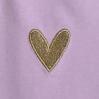 T-shirt « parme » cœur brodé or femme