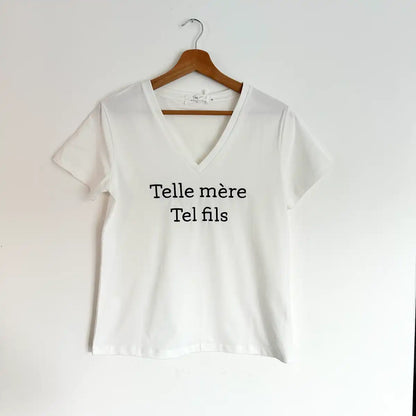 T-shirt « Telle mère tel fils »marine femme