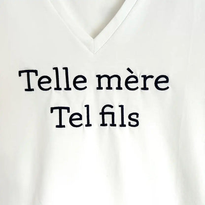 T-shirt « Telle mère tel fils »marine femme