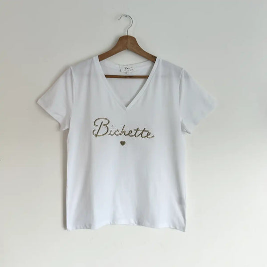 T-shirt « Bichette » doré femme