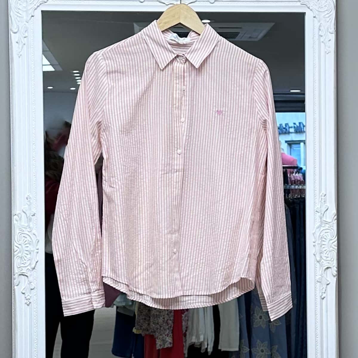 Chemise rayée rose E26 femme