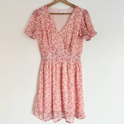 Robe manches courtes à fleurs femme