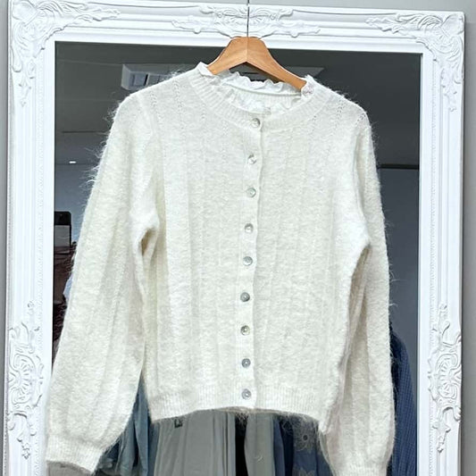 Gilet Emma écru dentelle