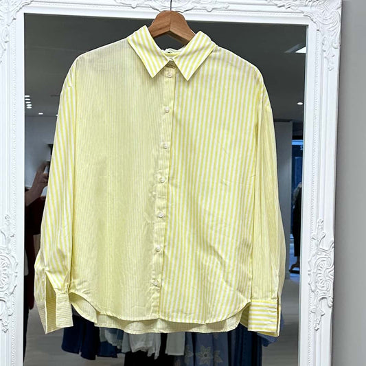 Chemise rayée jaune Majo