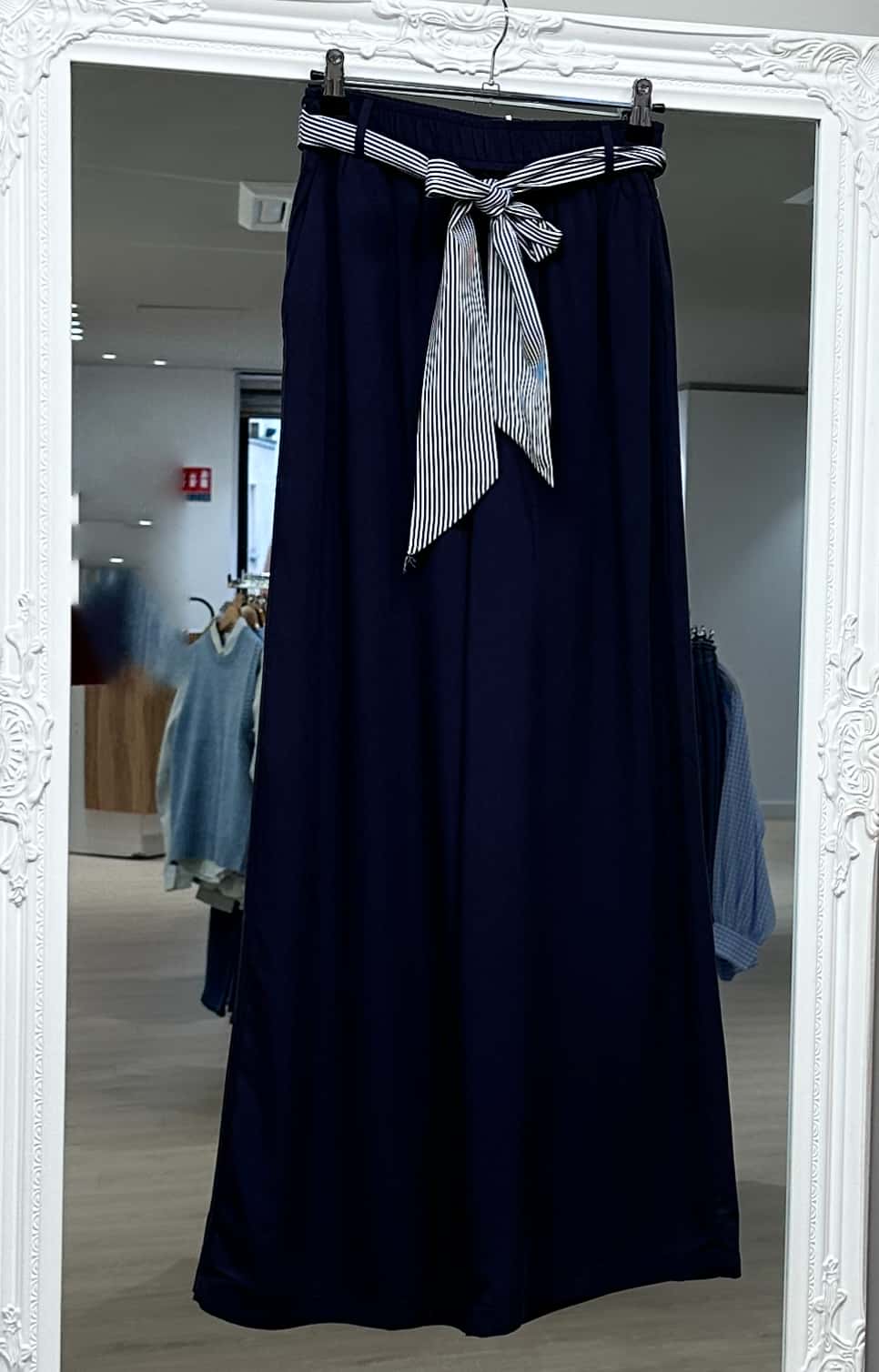 Pantalon fluide ceinture marinière