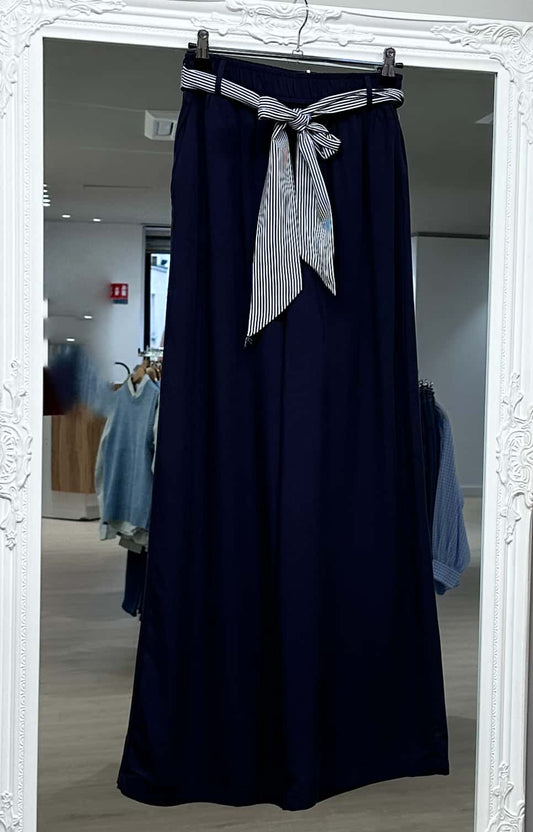 Pantalon fluide ceinture marinière