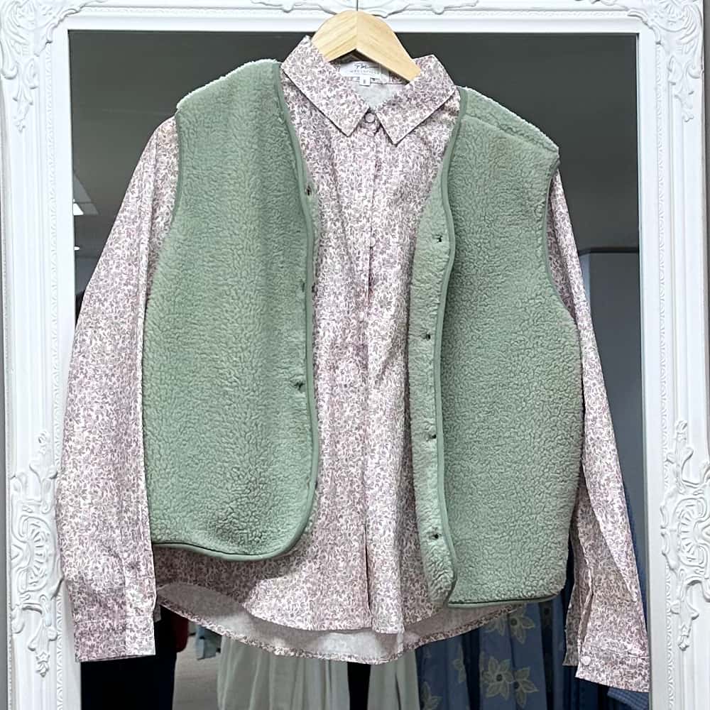 Gilet berger vert tendre femme