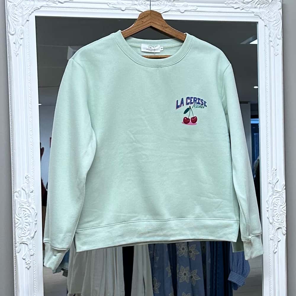 Sweat cerise vert tendre femme