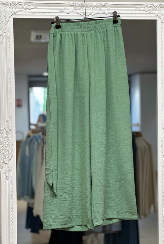 Pantalon fluide vert tendre junior