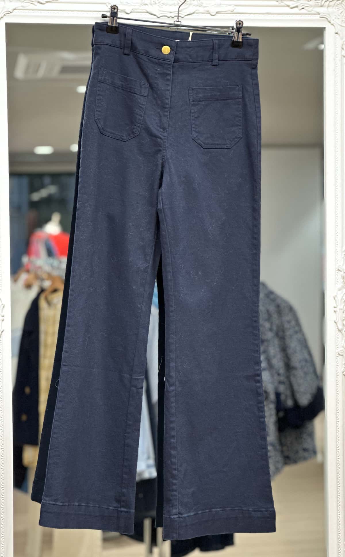 Pantalon marine Ycoo poche plaquée E26