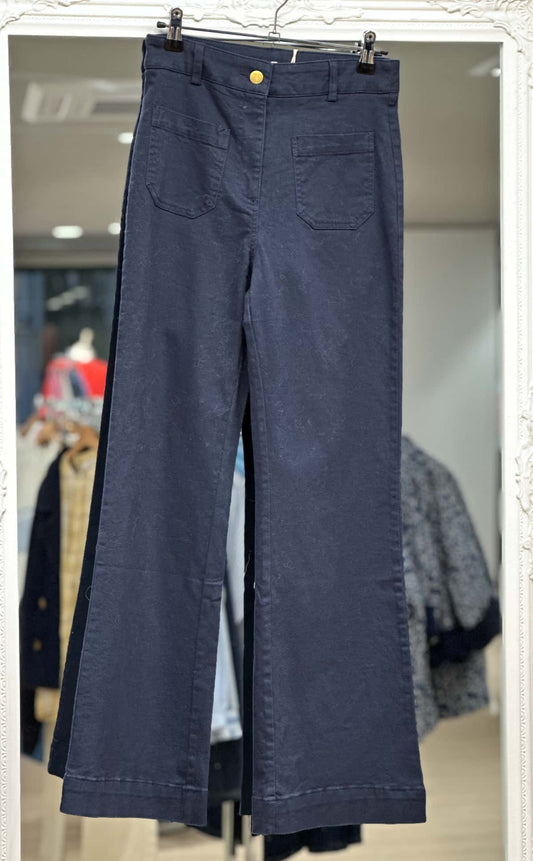 Pantalon marine Ycoo poche plaquée E26