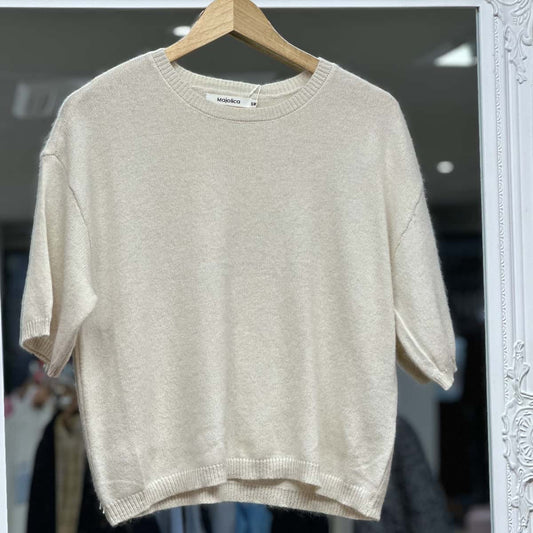 pull manches courtes beige E26