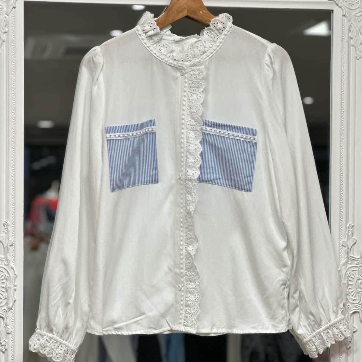Chemise Lison poches bleues