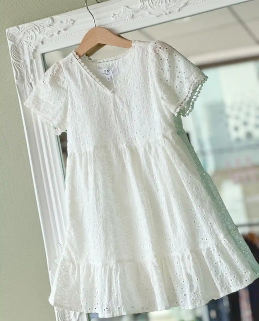 Robe blanche broderie anglaise enfant