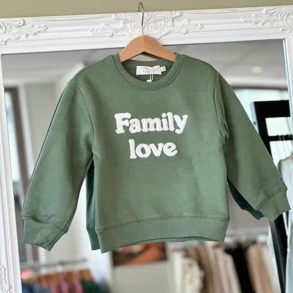 Sweat "Family Love"  kaki enfant