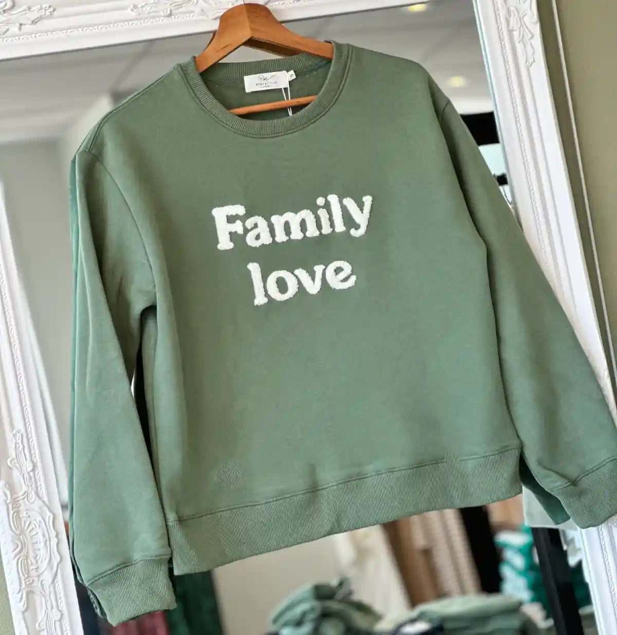 Sweat "Family Love"kaki  adulte