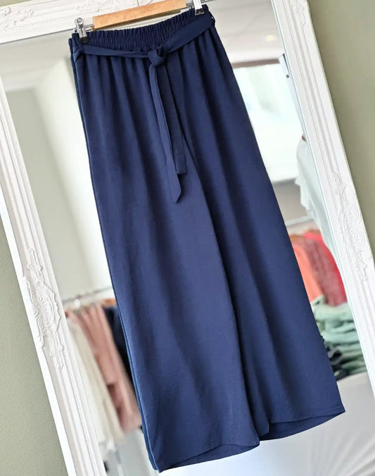 Pantalon fluide marine femme