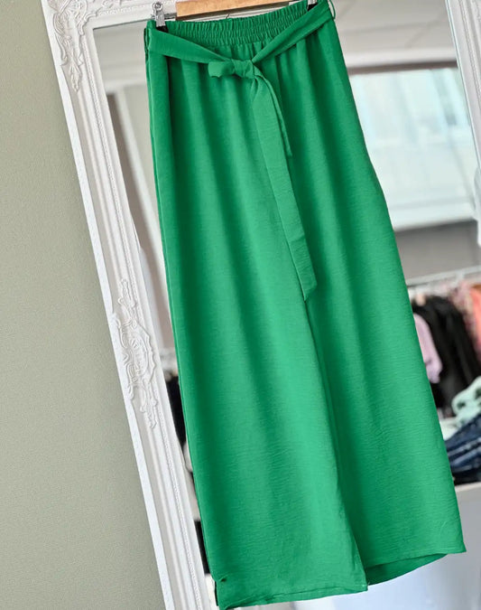 Pantalon fluide vert femme