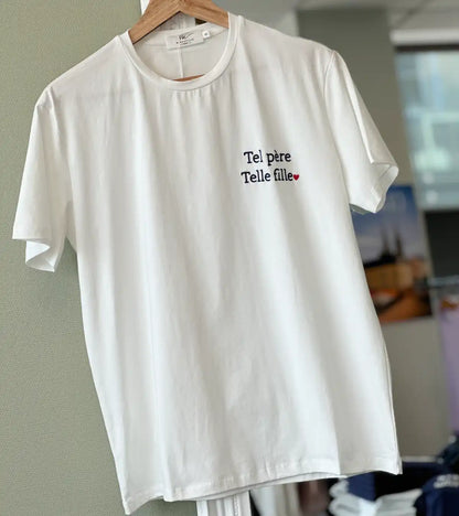 T-shirt « Tel père telle fille » blanc père
