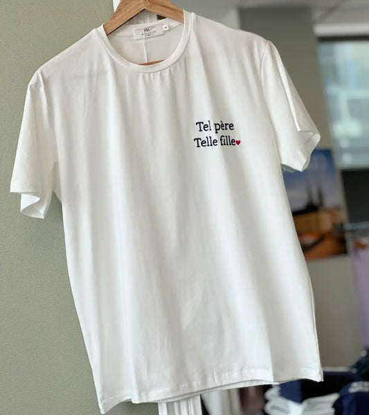 T-shirt « Tel père telle fille » blanc père