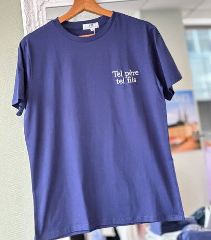 T-shirt Tel père tel fils blanc homme