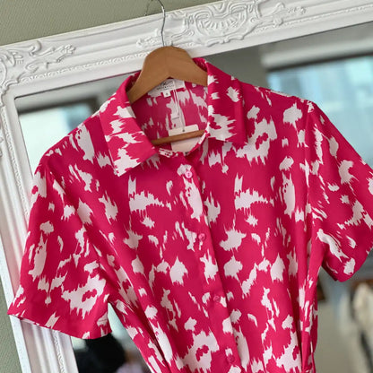 Robe longue fushia femme