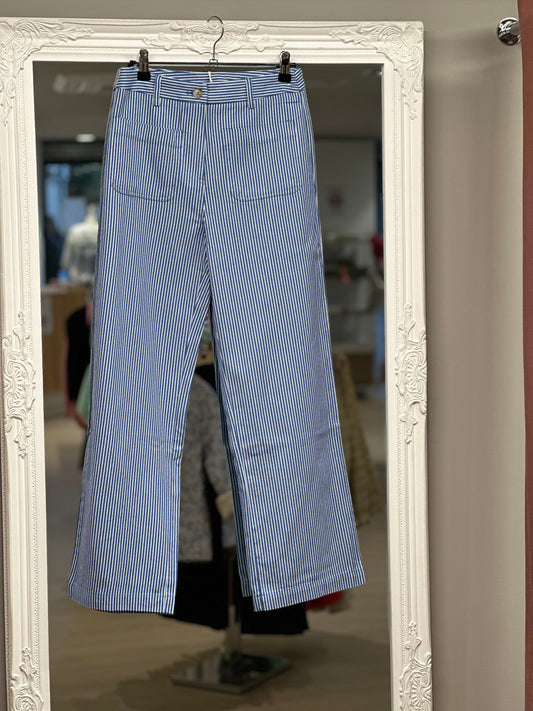 Pantalon rayé bleu E26 Y coo