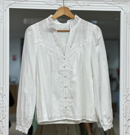 Chemise AVA brodérie blanche