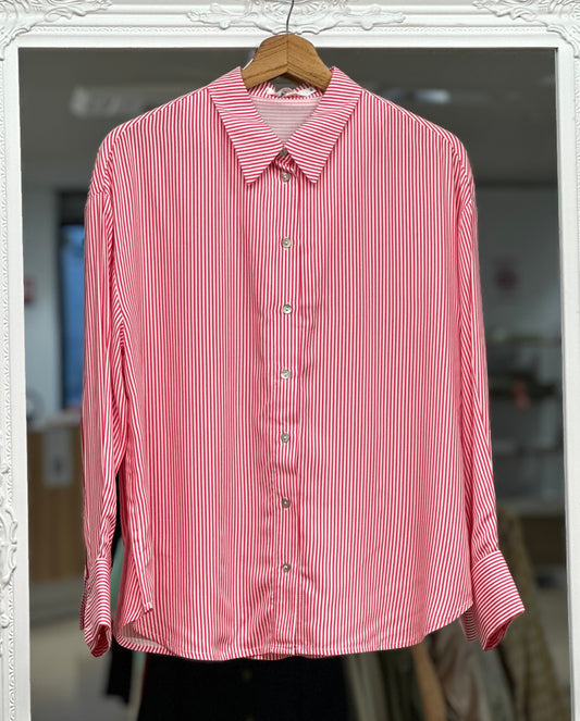 Chemise légère rayée rouge