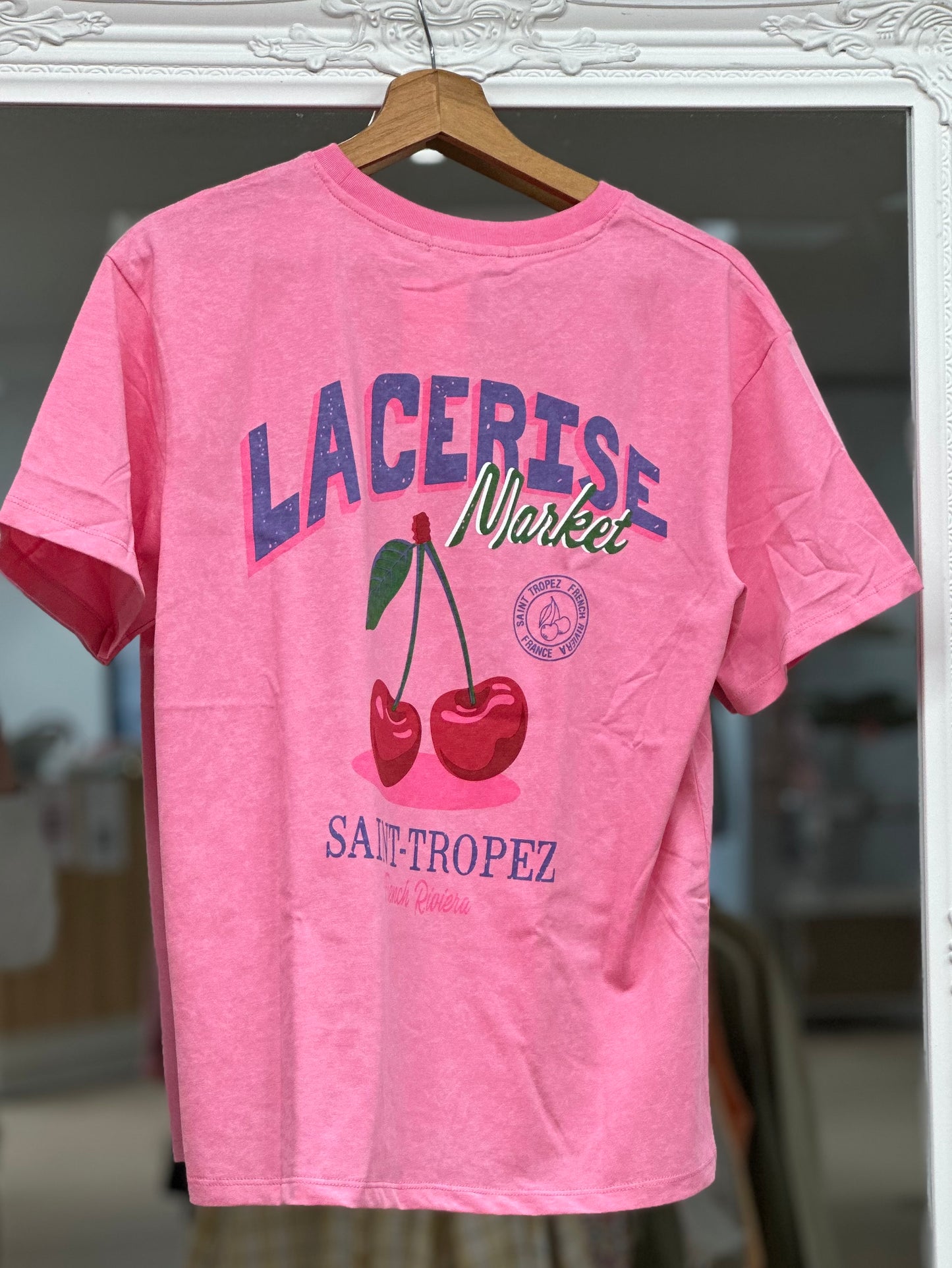T shirt " la cerise " ROSE femme