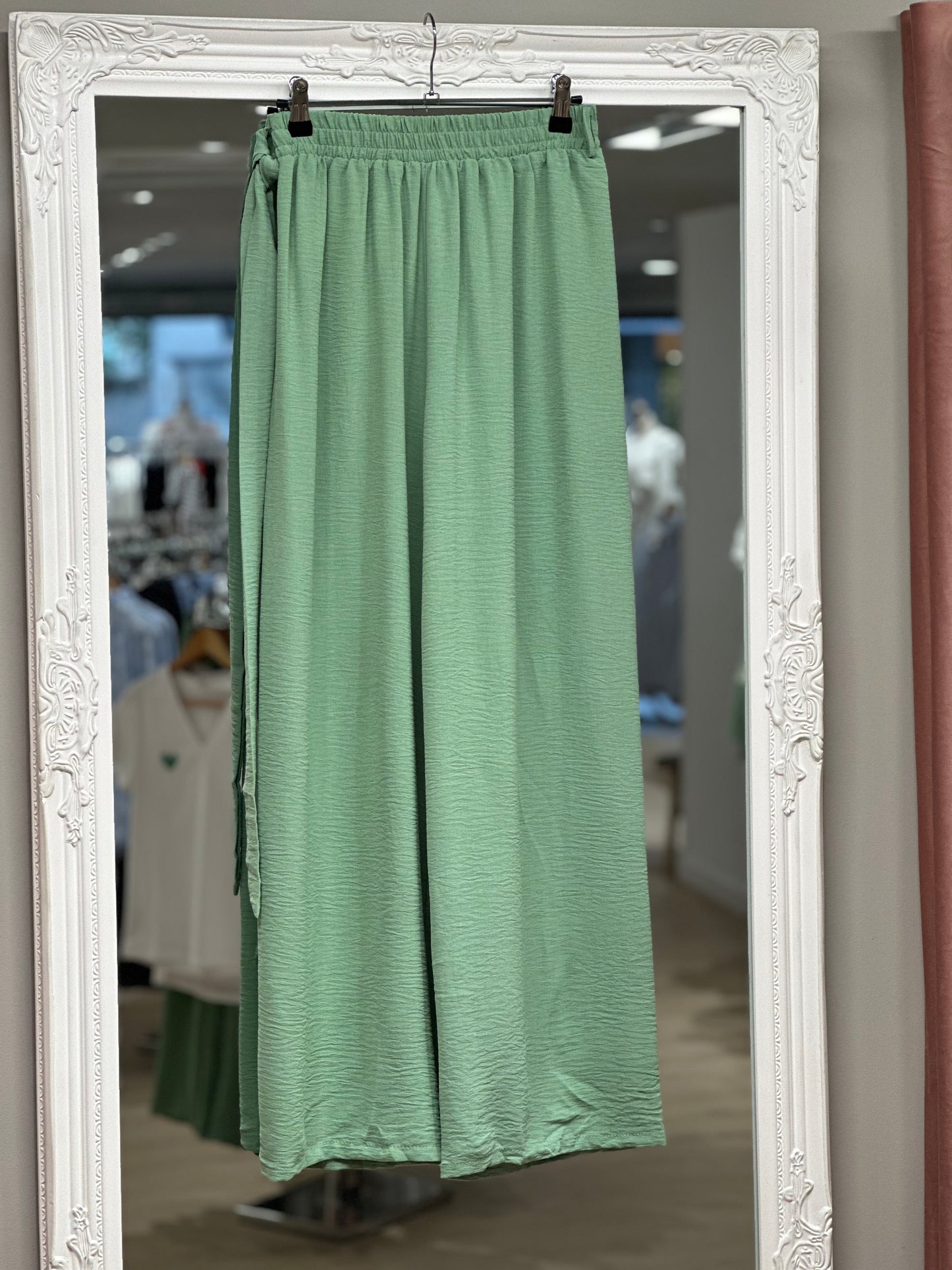Pantalon fluide vert d'eau E26