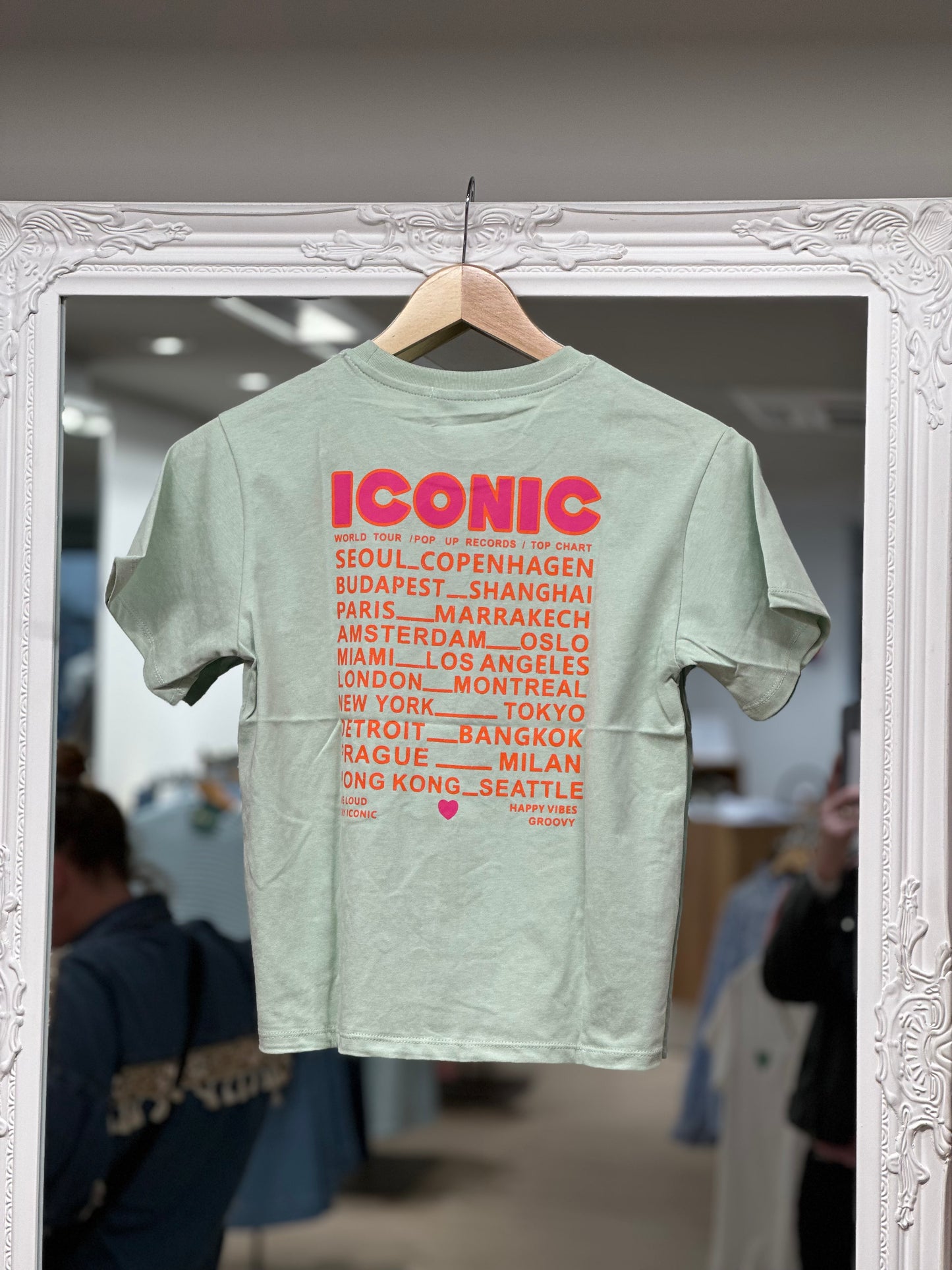 T shirt " ICONIC " vert d'eau femme