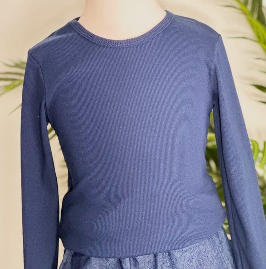 T-shirt marine manches longues