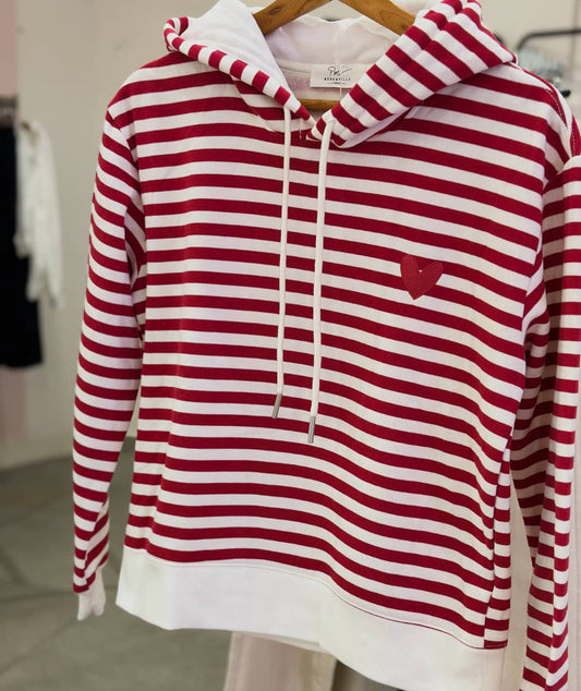 Sweat marinière rouge enfant