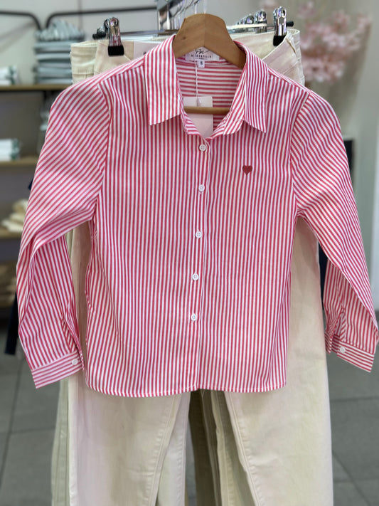 Chemise rayée rouge junior