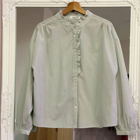 Chemise fines rayures vertes