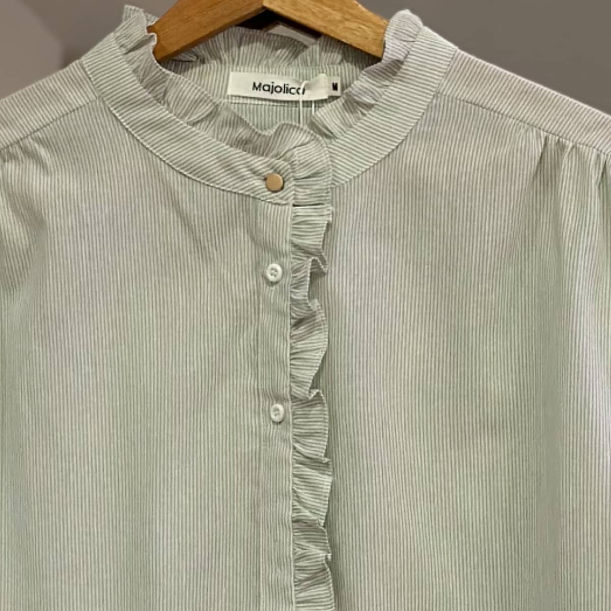 Chemise fines rayures vertes