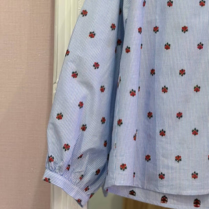 Chemise petites fleurs rouges