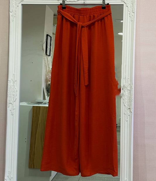 Pantalon fluide terracota femme