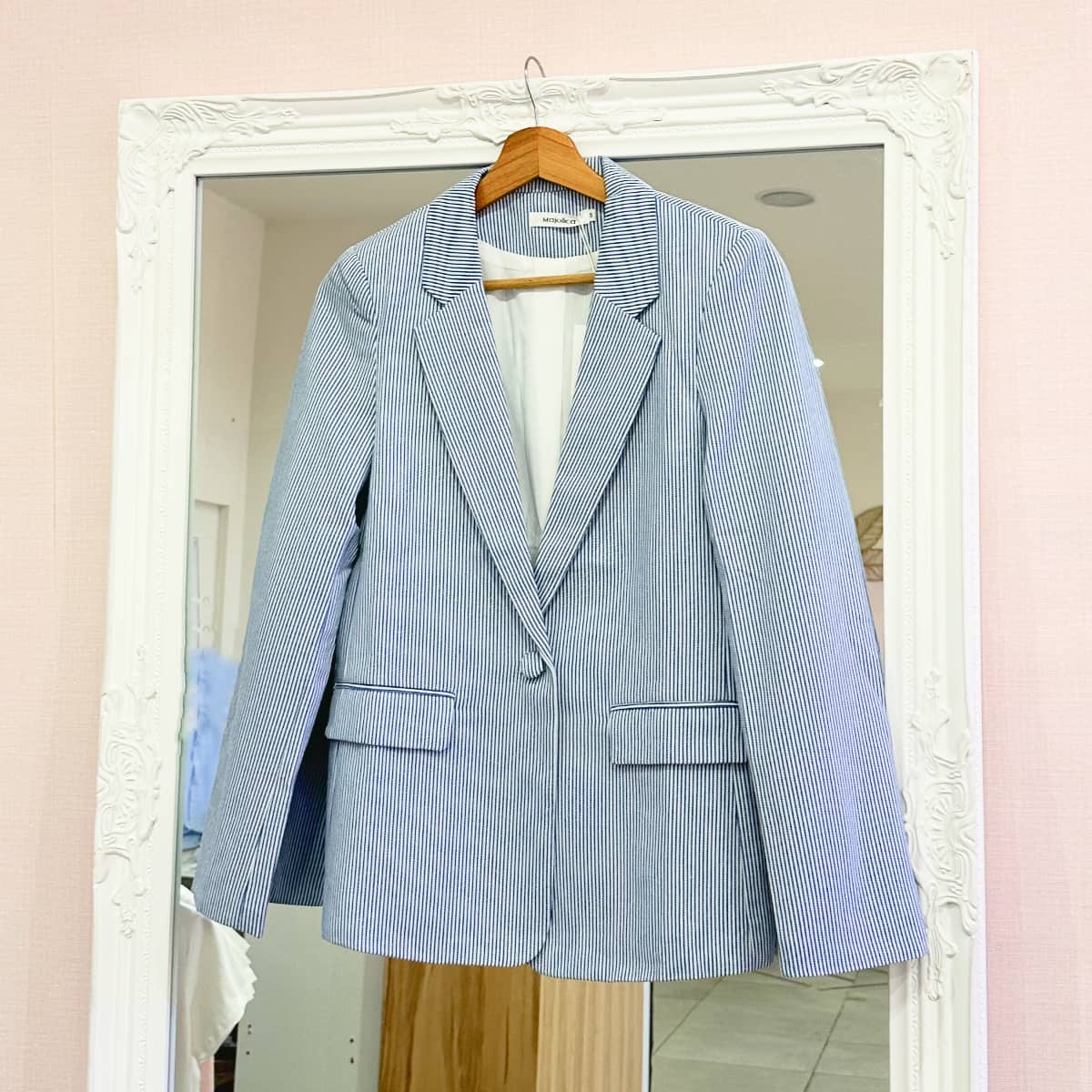 Veste rayée bleu ciel femme