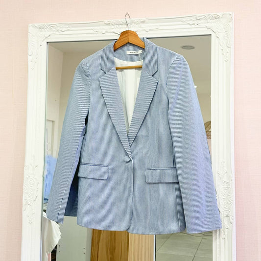 Veste rayée bleu ciel femme