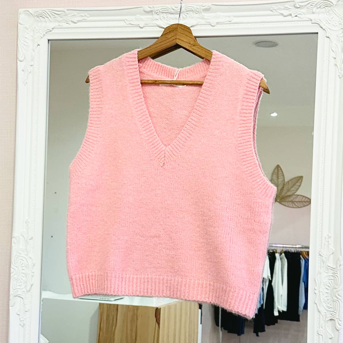 Pull sans manche rose femme
