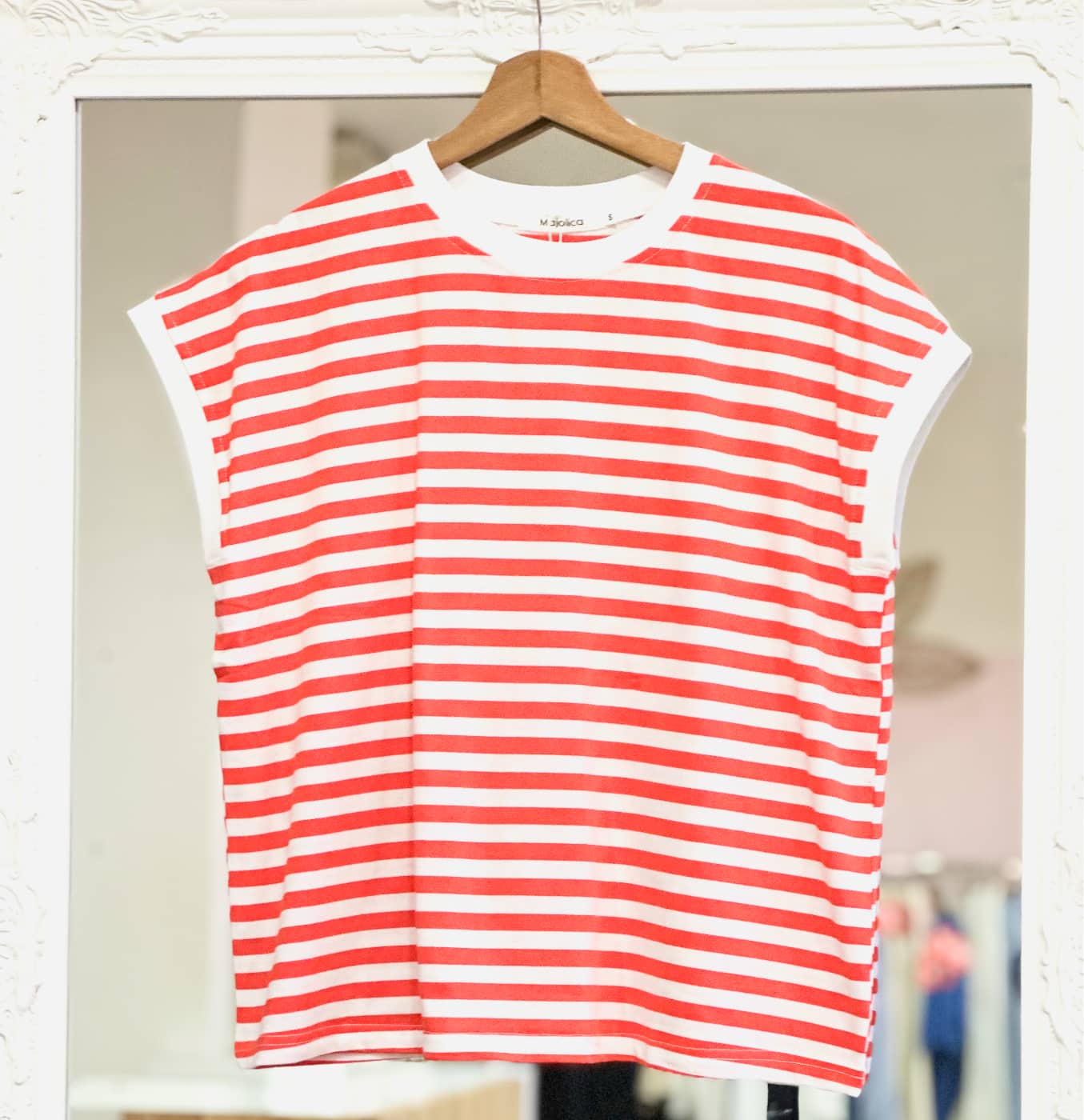 T shirt rayé orange