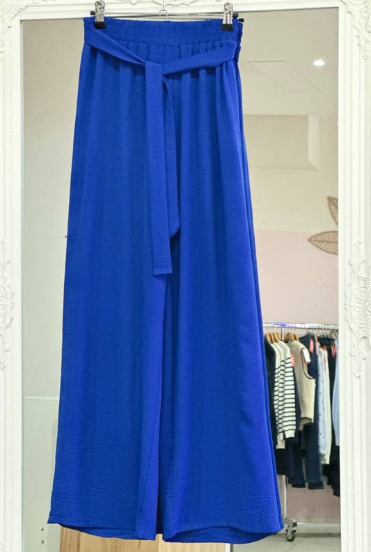 Pantalon fluide bleu roi femme