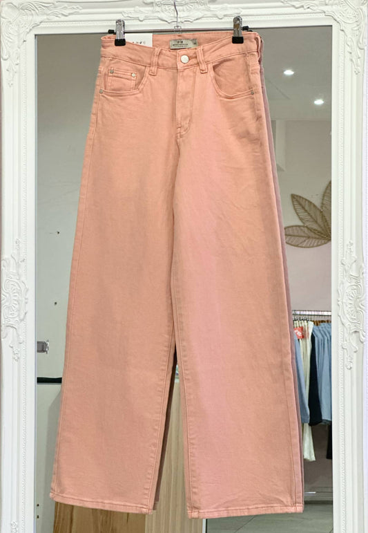 Jean large saumon femme