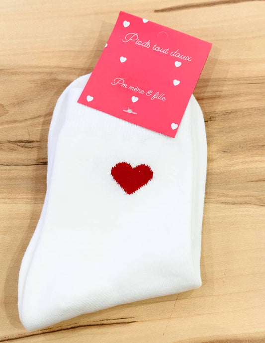 chaussettes "Coeur rouge"
